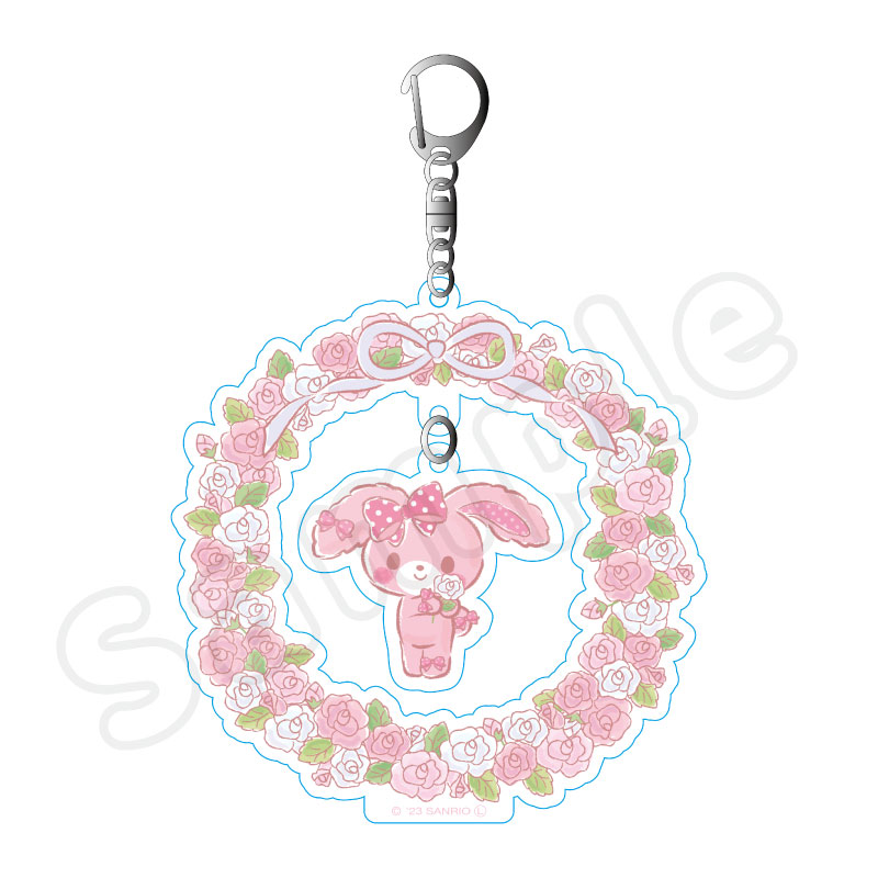 ぼんぼんりぼん フラワーリース ゆらゆらアクリルキーホルダー