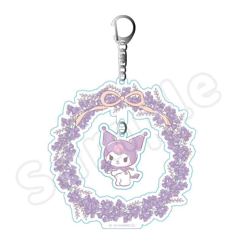 クロミ フラワーリース ゆらゆらアクリルキーホルダー