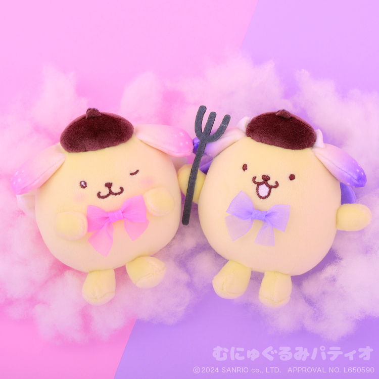 ポムポムプリン 天使と小悪魔 むにゅぐるみマスコット｜むにゅぐるみパティオ公式サイト