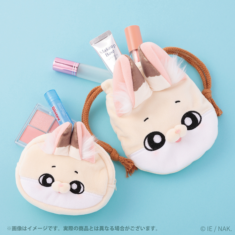 化けギツネのちくわ フェイス巾着｜むにゅぐるみパティオ公式サイト