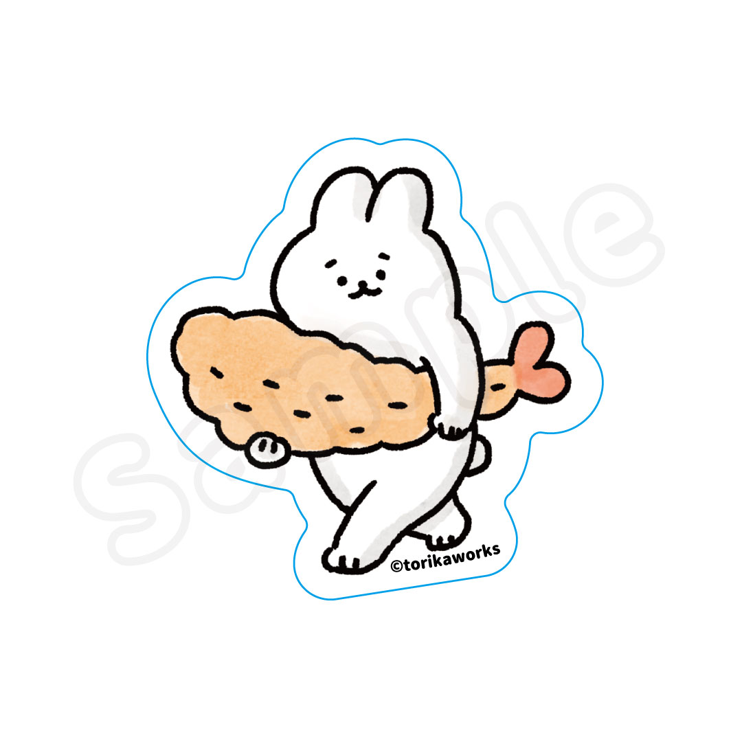 ふるえフレンズ ステッカー エビフライとうさぎ 