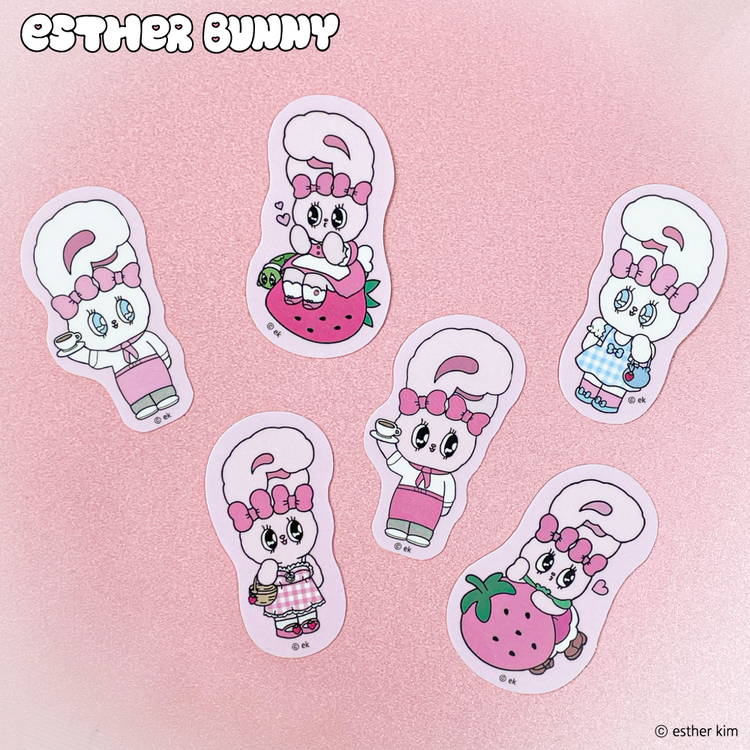 Esther Bunny いちごステッカー3枚セット｜むにゅぐるみパティオ公式サイト