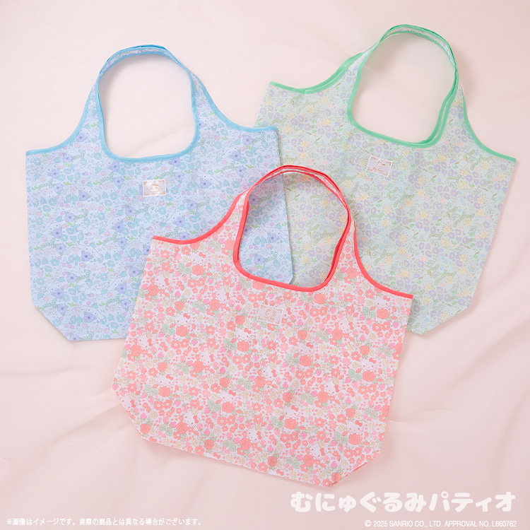 サンリオキャラクターズ テキスタイルフラワー 総柄エコバッグ｜むにゅ