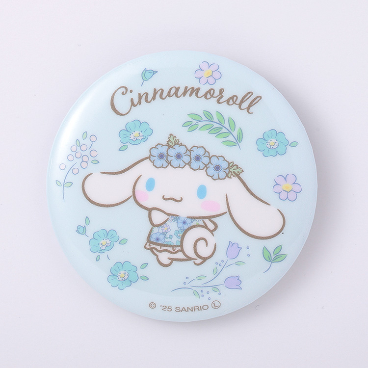 サンリオキャラクターズ テキスタイルフラワー 缶バッジ｜むにゅぐるみ