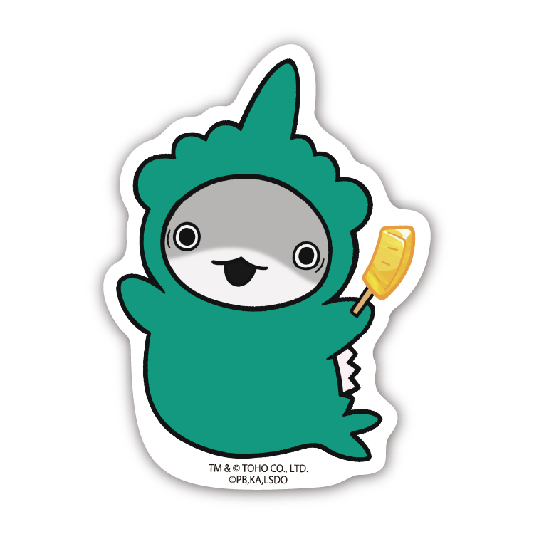 おでかけ子ザメ＆ちびゴジラ ステッカー｜むにゅぐるみパティオ公式サイト
