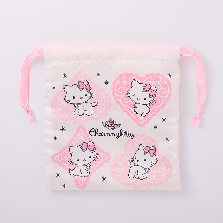チャーミーキティ プリントミニ巾着｜むにゅぐるみパティオ公式サイト