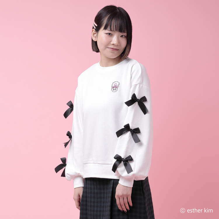 Esther Bunny リボン付き刺繍スウェット｜むにゅぐるみパティオ公式サイト
