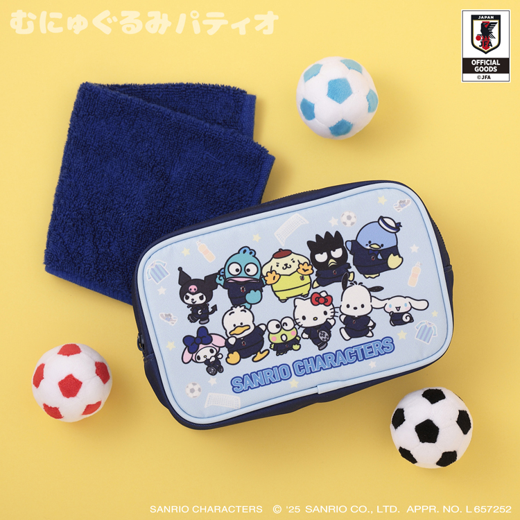 サンリオキャラクターズ ポーチ サッカー日本代表Ver.｜むにゅぐるみ