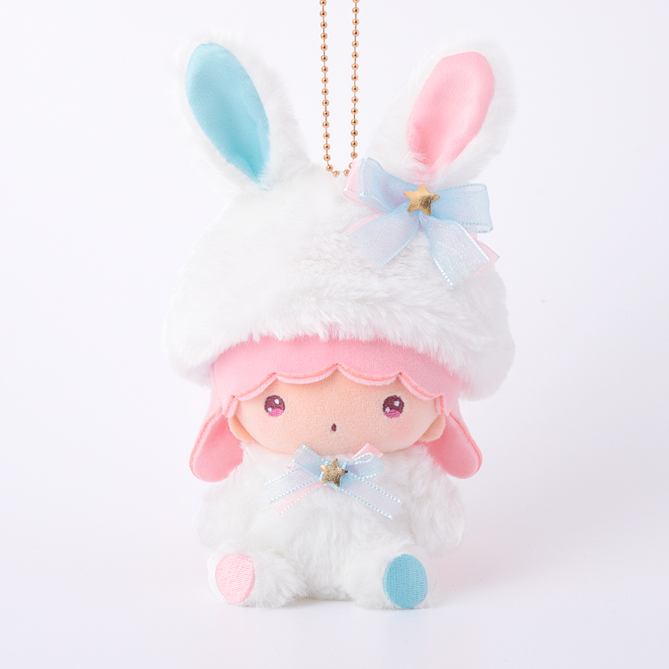 【ふるさと割】 予約販売】リトルツインスターズ 白うさぎ むにゅぐるみ キーホルダー・アクリルキーホルダー