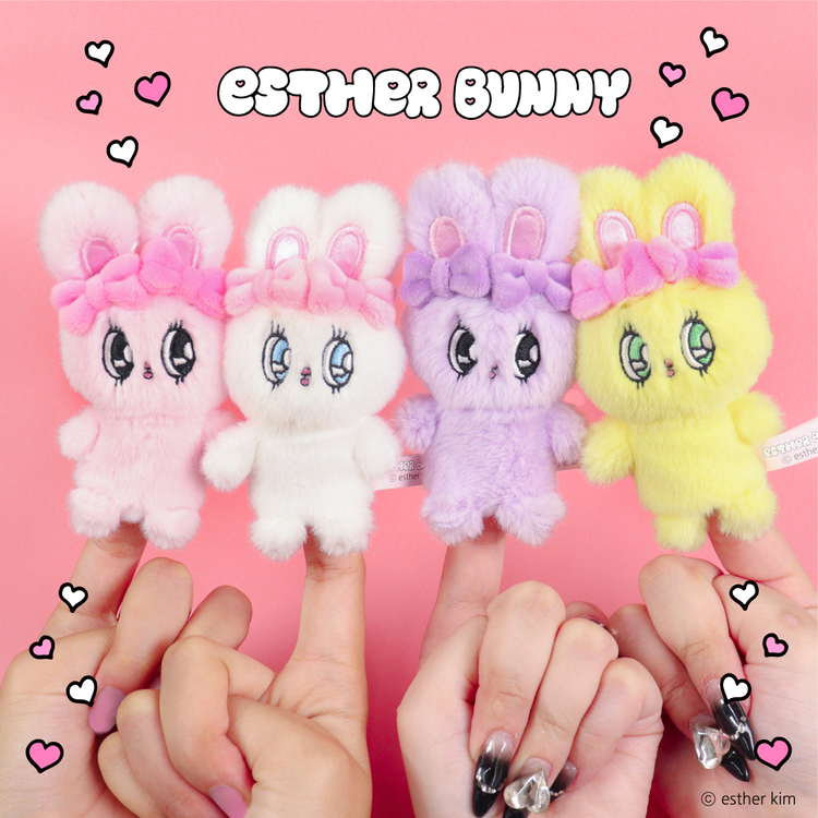 Esther Bunny フィンガーマスコット｜むにゅぐるみパティオ公式サイト
