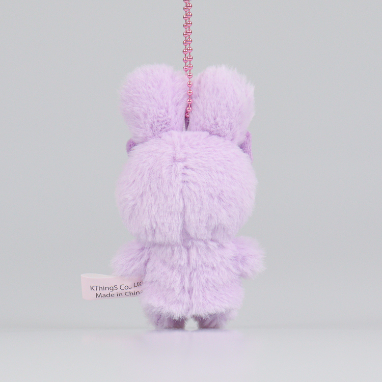 即日発送！　パープルリボン　ぬいぐるみチャーム　ピンクパープル　セット WW-SF ホイッピ＆ラッピ しっぽ型ファーキーホルダー ミント パープル