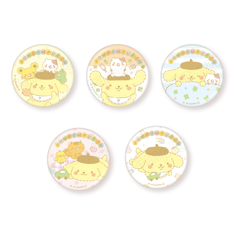 ポムポムプリン 缶バッジ（新商品）｜むにゅぐるみパティオ公式