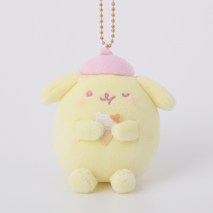 ポムポムプリン　むにゅぐるみ　トレーナー　キーホルダー ☆ポムポムプリン ぬいぐるみ（マスコットキーホルダー） 涼し