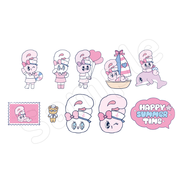 Esther Bunny マリン ダイカットステッカー10種セットC