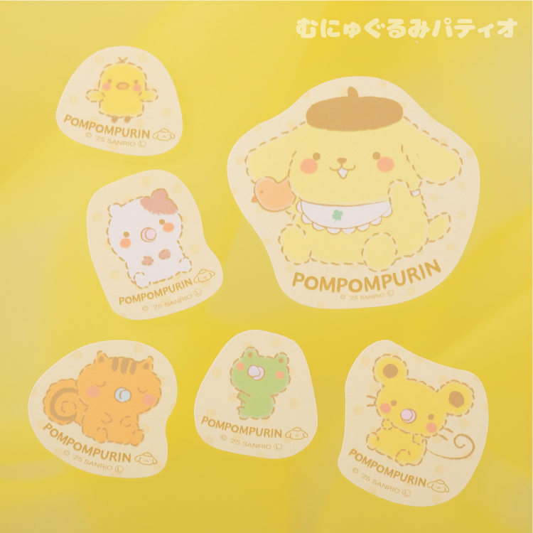ポムポムプリンよちよちステッカー6枚セット｜むにゅぐるみ