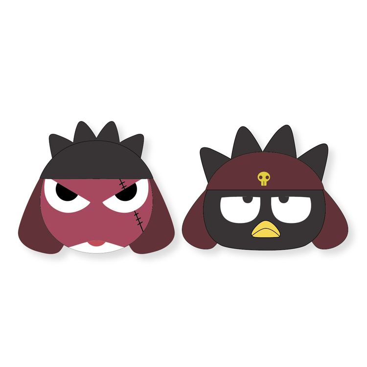 ケロロ軍曹×サンリオキャラクターズ フェイスヘアクリップセット ギロロ×バッドばつ丸