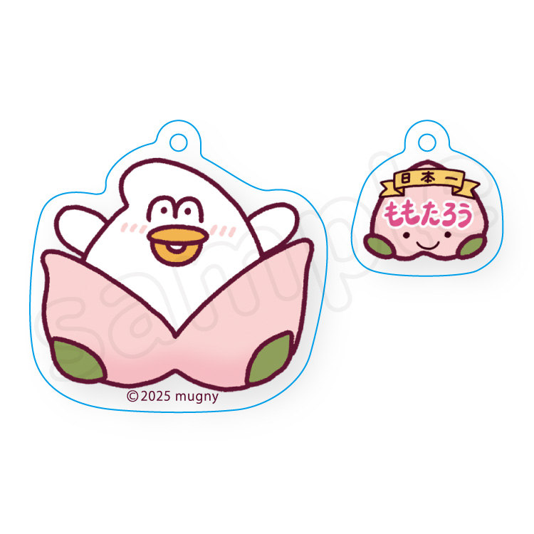 とりもち フルーツ トレーディングチャーム付きアクリルキーホルダー