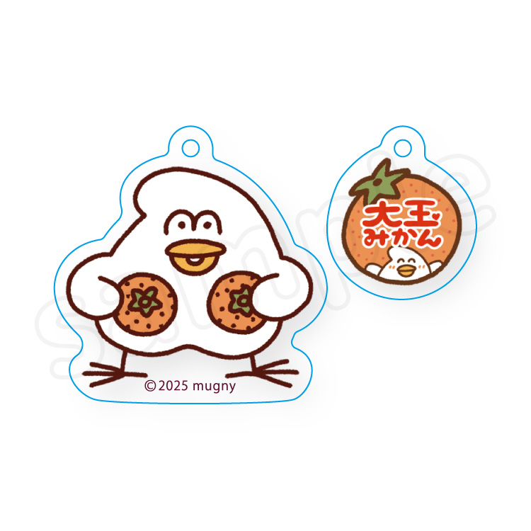 とりもち フルーツ トレーディングチャーム付きアクリルキーホルダー