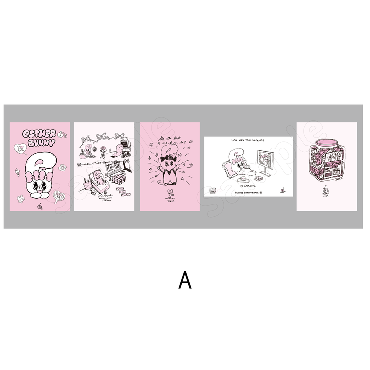 Esther Bunny クロッキーシリーズ ポストカード5枚セット｜むにゅ