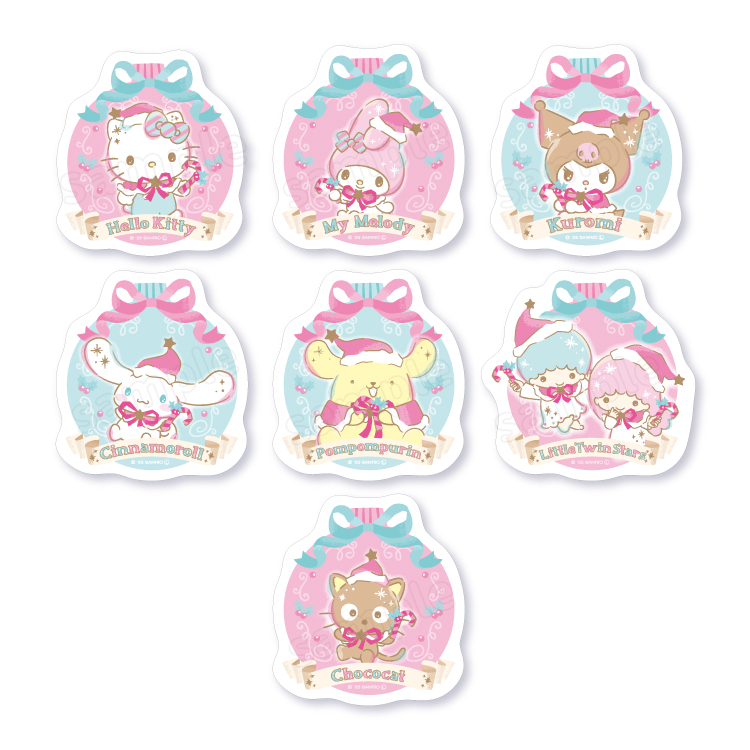 【予約販売】サンリオキャラクターズ ホワイトホリデイ トレーディングホログラムステッカー（全7種）【12月中旬頃順次発送予定】