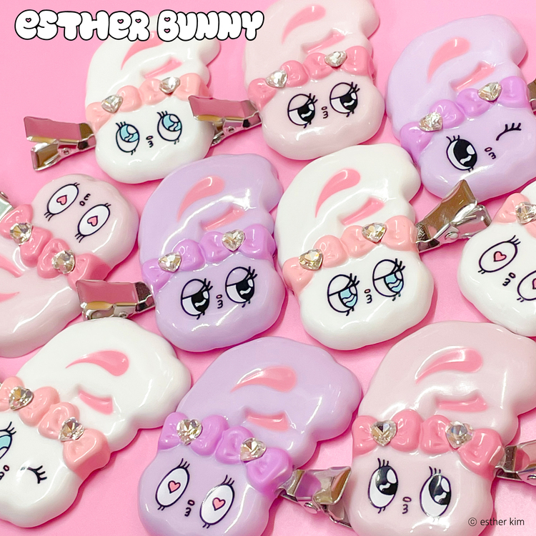 Esther Bunny ぷっくりヘアクリップ ラブ｜むにゅぐるみパティオ公式サイト