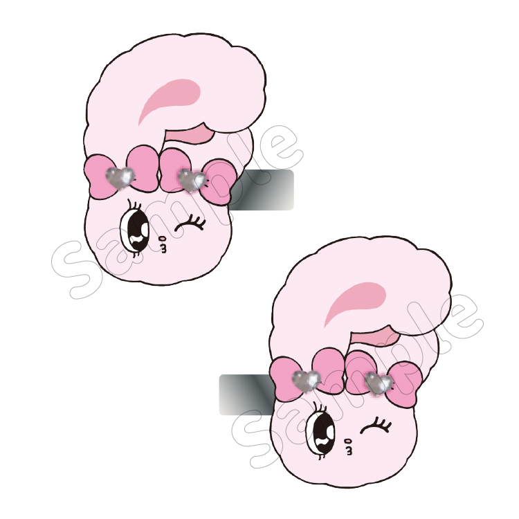 Esther Bunny ぷっくりヘアクリップ ウインク｜むにゅぐるみパティオ