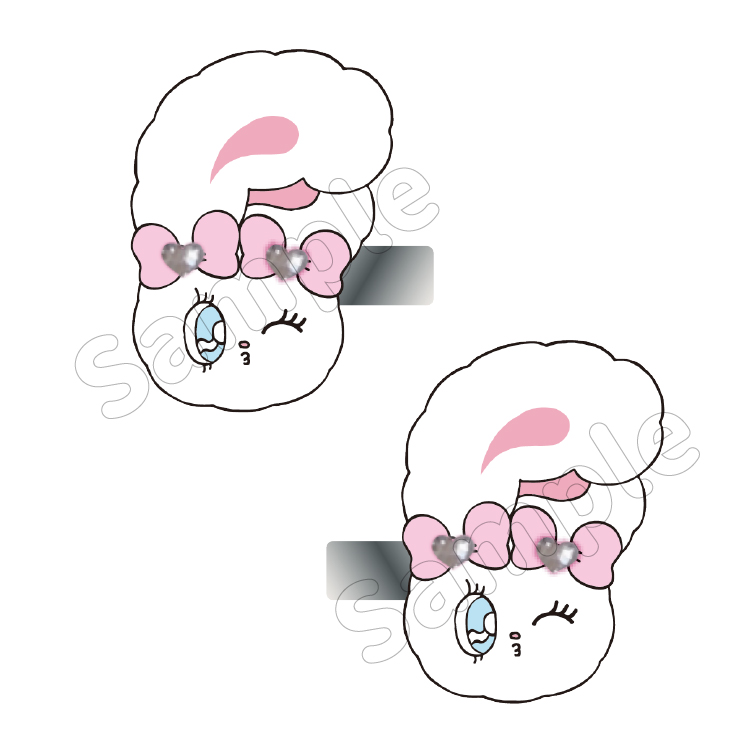 Esther Bunny ぷっくりヘアクリップ ウインク｜むにゅぐるみパティオ