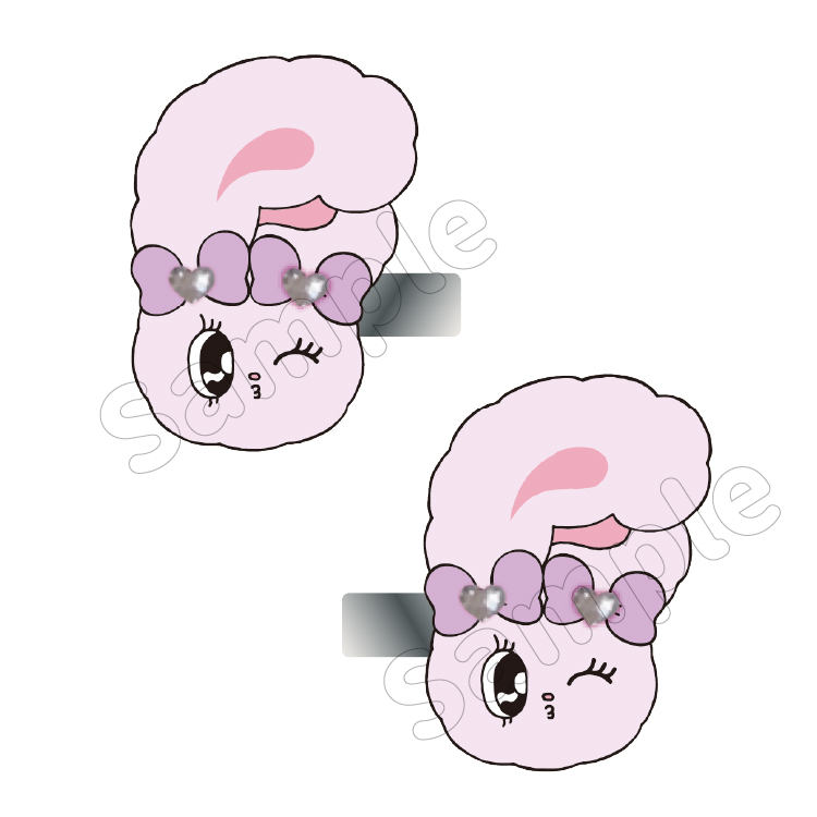 Esther Bunny ぷっくりヘアクリップ ウインク｜むにゅぐるみパティオ
