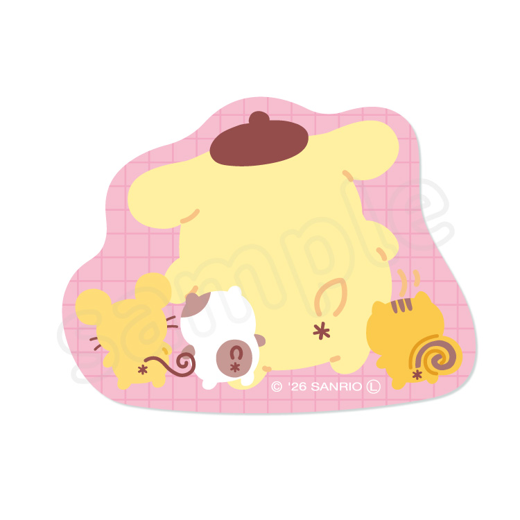 【予約販売】ポムポムプリン ゆるかわぷっくり ステッカーB【2月下旬頃順次発送予定】